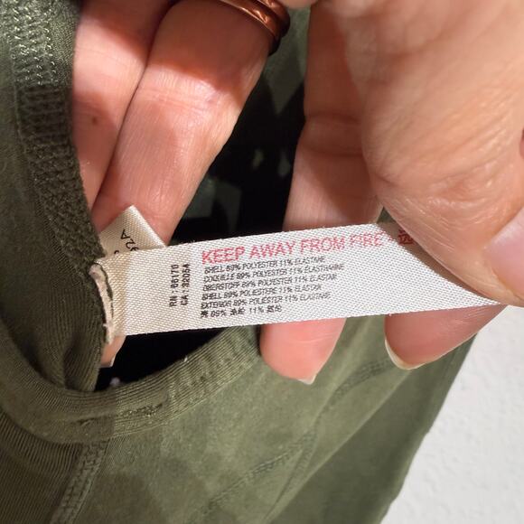 Free People Olive Side To Side Open Back Active One Piece Jumpsuit Sz S - Picture 8 of 15